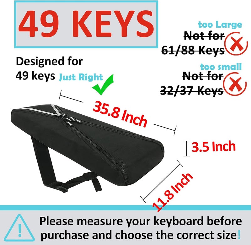 GETTOONE Electronic Keyboard Bag Piano Dust Cover Bag with Adjustable Straps Easy to Carry (M) - Image 2